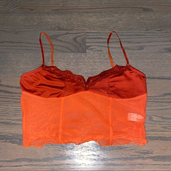 Orange Lace Bralette Top - Picture 1 of 3